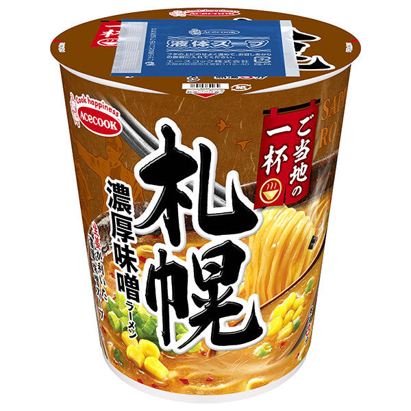 エースコック ご当地の一杯 札幌 濃厚味噌ラーメン 64g×12個入【日本出荷】
