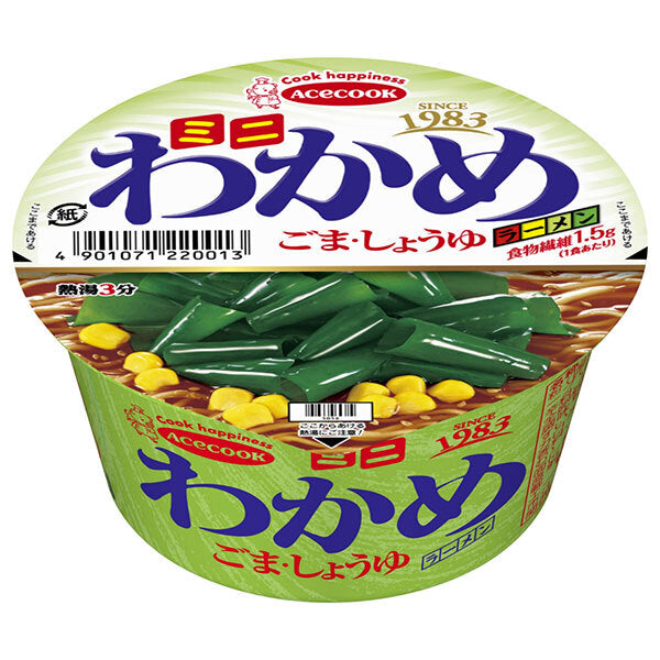 エースコック ミニわかめラーメン ごま・しょうゆ 38g×12個入【日本出荷】