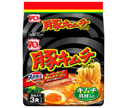 Acecook Pork Kimchi Ramen 3 meal pack x 9 pieces 