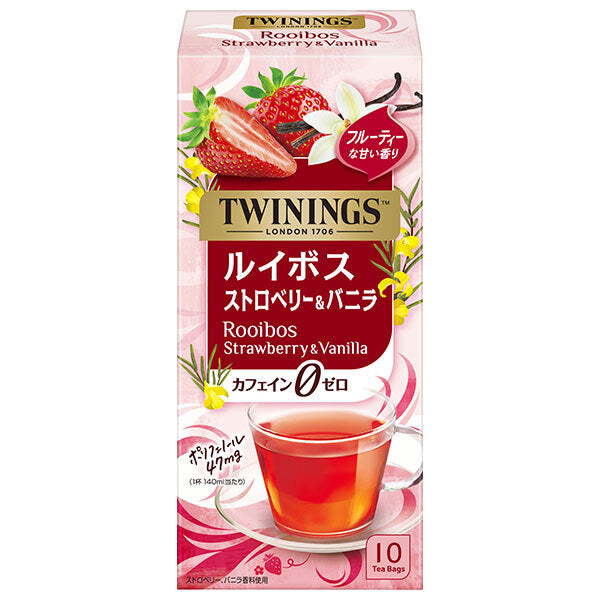 片岡物産 トワイニング ティーバッグ ルイボス ストロベリー&バニラ 10袋×6個入【日本出荷】