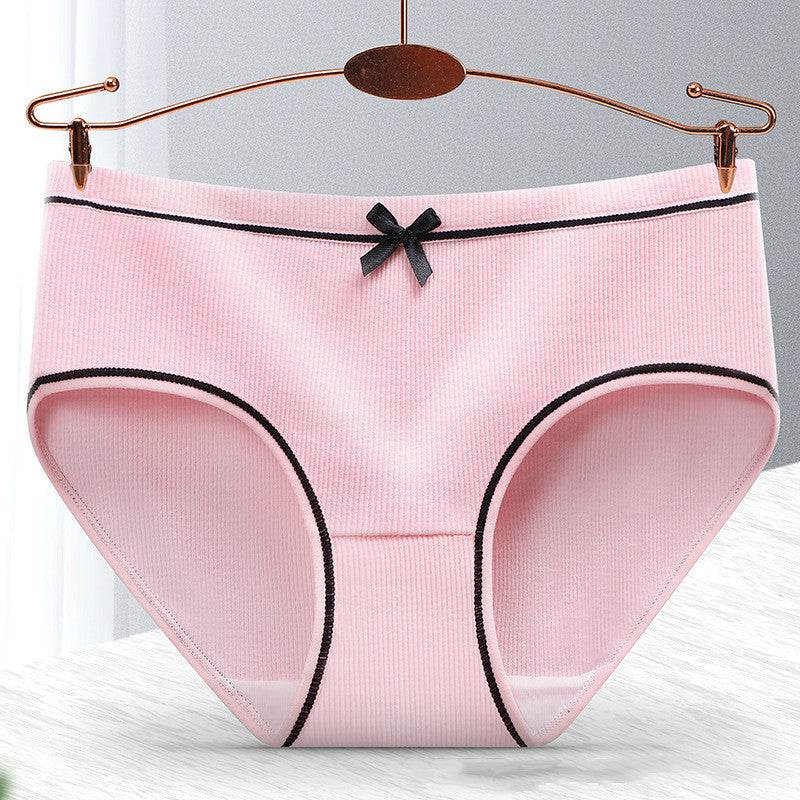 Women's Fashion Casual Threaded Mid-rise Shorts underpant 8pcs