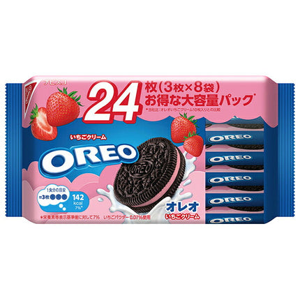 Mondelez Japan Oreo Family Pack Strawberry Cream 24 pieces (3 pieces x 8 bags) x 12 pieces [Shipped in Japan]