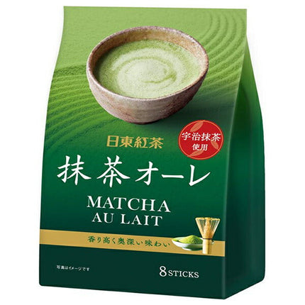 Boisson au thé matcha et lait, marque Mitsui Norin Nitto, (12g x 8 sticks) x 24 (6 x 4) sachets.
