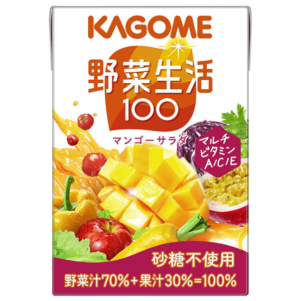 Kagome Yasai Seikatsu 100 Mango Salad 100ml paper pack x 30 bottles [shipped in Japan]