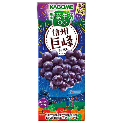 Kagome Vegetable Life 100 Shinshu Kyoho Mix 195 ml, paquet de 24 bouteilles 