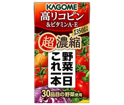 Kagome Légumes par jour Super concentré à haute teneur en lycopène et vitamine AE Paquet papier de 125 ml x 24 bouteilles
