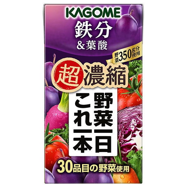 Kagome Un légume par jour Super concentré en fer et acide folique 125 ml paquet de papier x 24 pièces