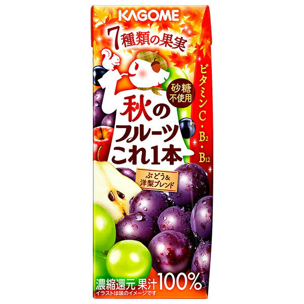 Kagome Autumn Fruit This One Fermented White Grape & Pear Blend 200ml Paper Pack x 24 Pieces [Shipped in Japan]