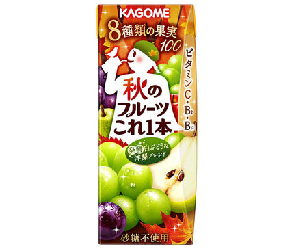 Kagome Autumn Fruit This One Mélange de raisin blanc et de poire fermentés 200 ml, paquet de papier x 24 pièces 