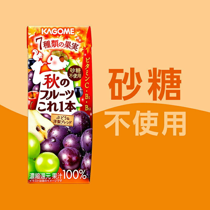 Kagome Autumn Fruit This One Fermented White Grape & Pear Blend 200ml Paper Pack x 24 Pieces [Shipped in Japan]