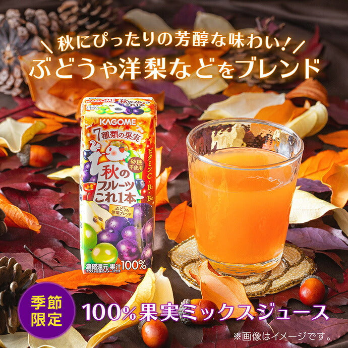 Kagome Autumn Fruit This One Fermented White Grape & Pear Blend 200ml Paper Pack x 24 Pieces [Shipped in Japan]