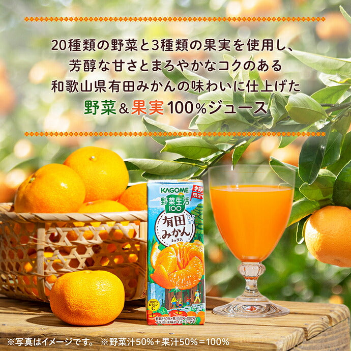 Kagome Yasai Seikatsu 100 Arita Mikan Mix 195ml paper pack x 24 pieces [Shipped in Japan]