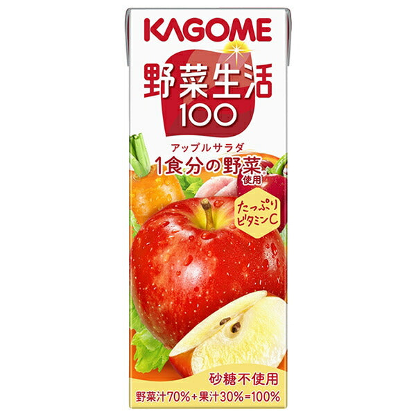 Kagome Yasai Seikatsu 100 Salade de pommes 200 ml paquet papier x 24 pièces 