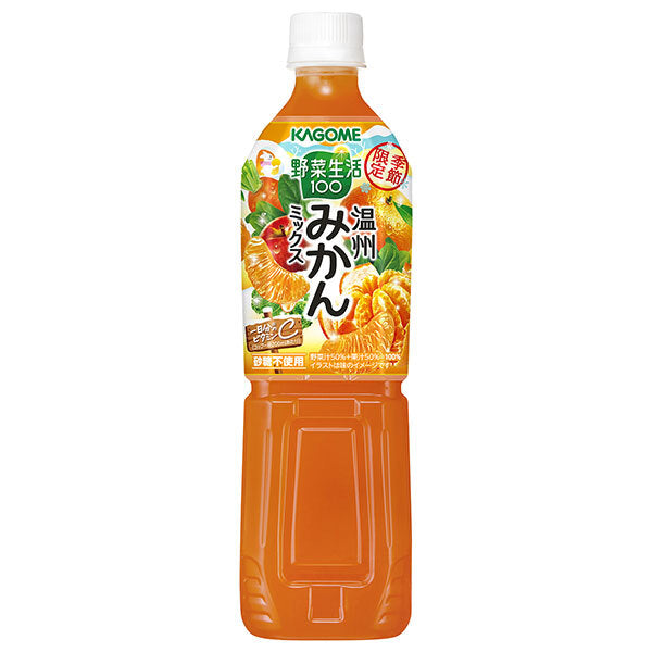 Kagome Yasai Seikatsu 100 Satsuma Mikan Mix 720ml plastic bottle x 15 bottles [shipped in Japan]