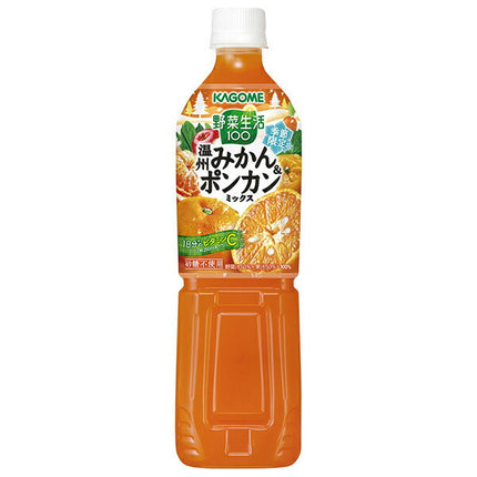 Kagome Yasai Seikatsu 100 Satsuma Mikan & Ponkan Mix Bouteille plastique 720 ml x 15 pièces 