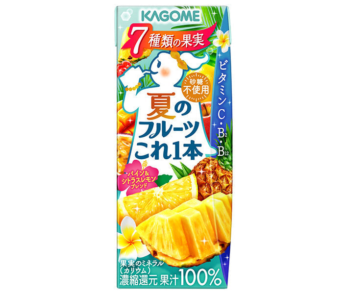 [11/25~ 10% off all products!!] Kagome Summer Fruits Koreippon Pineapple & Citrus Lemon Blend 200ml paper pack x 24 bottles