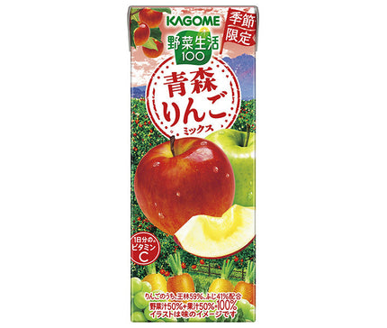 Kagome Vegetable Life 100 Aomori Apple Mix 195ml Paper Pack x 24 