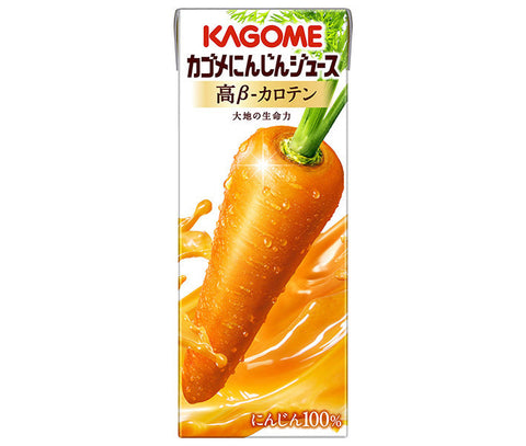 Kagome Carrot Juice High Beta-Carotene 200ml Paper Pack x 24 Bottles 