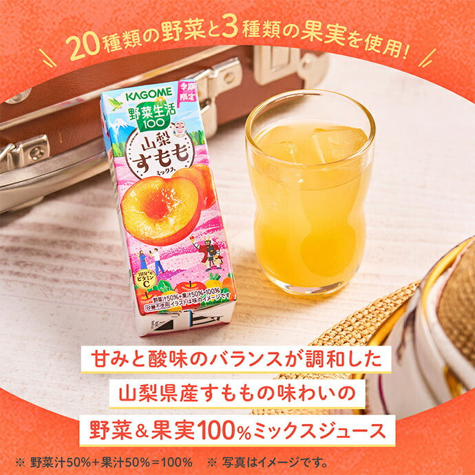 Kagome Yasai Seikatsu 100 Yamanashi Plum Mix 195ml paper pack x 24 bottles [shipped in Japan]