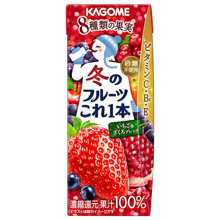 Kagome Winter Fruits Koreippon Pomegranate & Strawberry Blend 200ml Paper Pack x 24