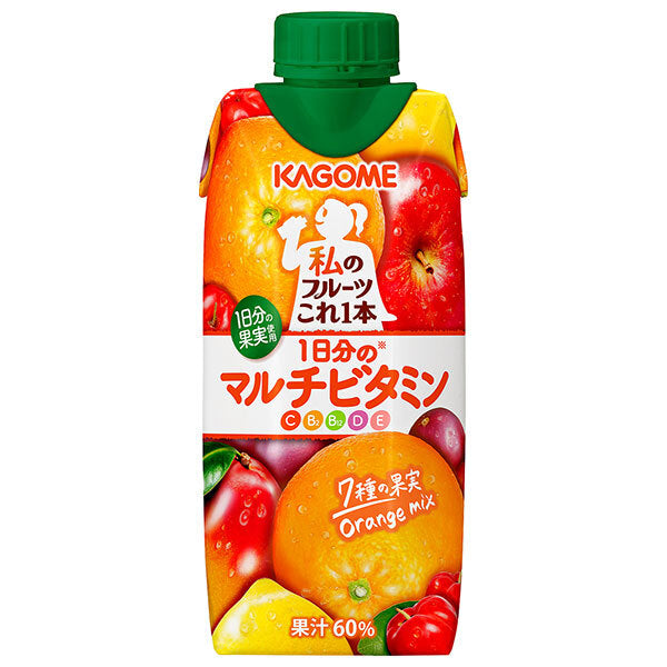 Kagome My Fruit One Bottle, One Day's Worth of Multivitamins, 330ml Paper Pack x 12 Bottles 