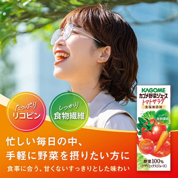 Kagome Vegetable Juice Tomato Salad 200ml paper pack x 24 bottles [shipped in Japan]