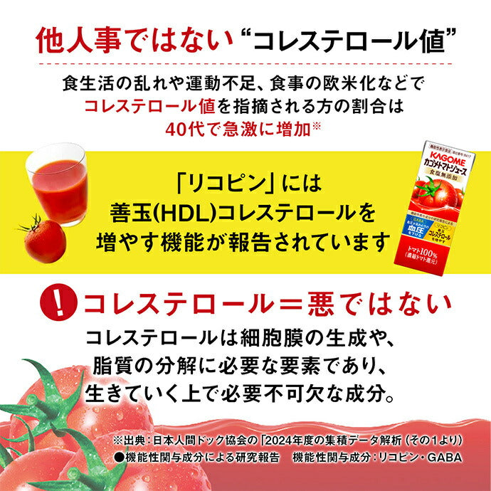 カゴメ トマトジュース 食塩無添加 濃縮還元 機能性 ラベルレス 720mlペットボトル×15本入【日本出荷】