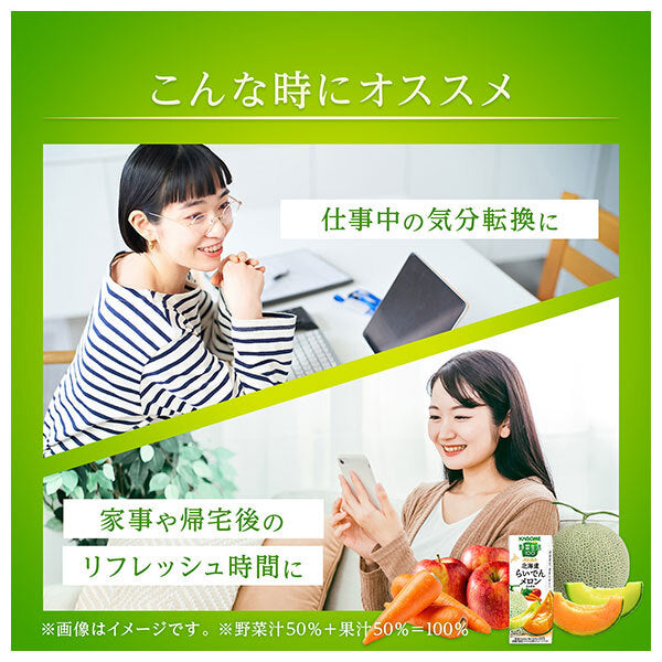 カゴメ 野菜生活100 本日の逸品 北海道らいでん メロンミックス 195ml紙パック×24本入【日本出荷】