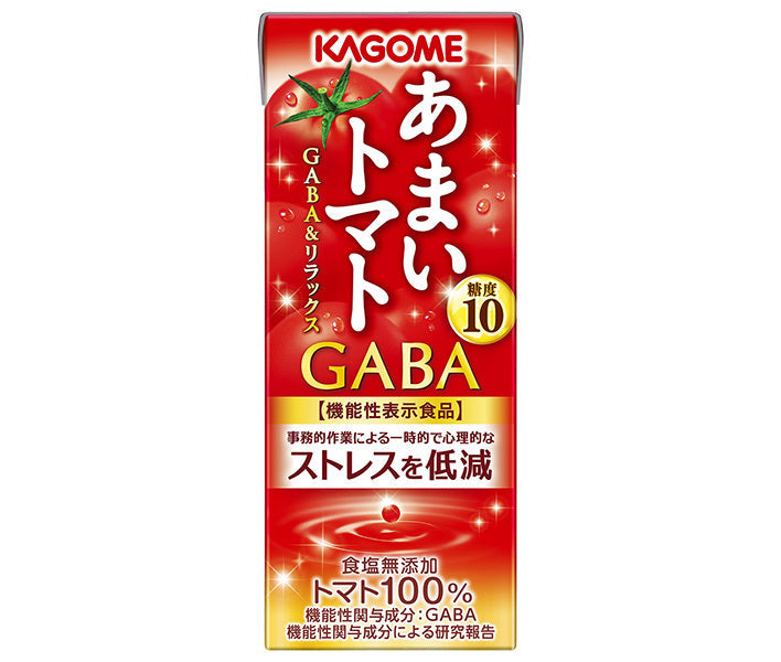 Kagome Sweet Tomato GABA & Relax [Food with functional claims] 195ml paper pack x 24 pieces [Shipped in Japan]