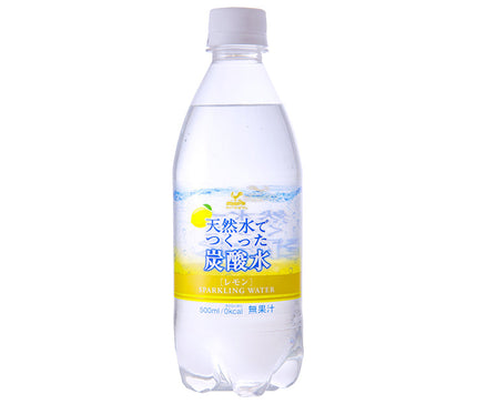 Tominaga Trading Kobe Foreign Settlement Natural Water Carbonated Water Lemon 500ml PET Bottle x 24 Bottles 