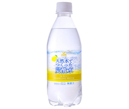 Tominaga Trading Kobe Settlement Carbonated water made with natural water Lemon 500ml plastic bottles x 24 bottles [Shipped in Japan]