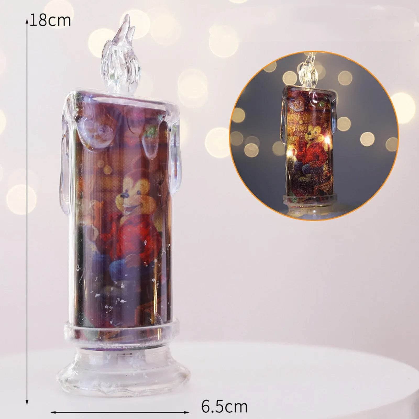 Christmas Transparent Electronic Flameless Candles Decorative Gifts