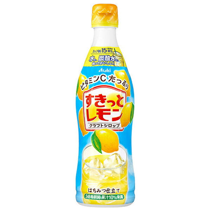 Asahi Soft Drinks Craft Syrup Sukitto Lemon 470ml Plastic Bottle x 12 