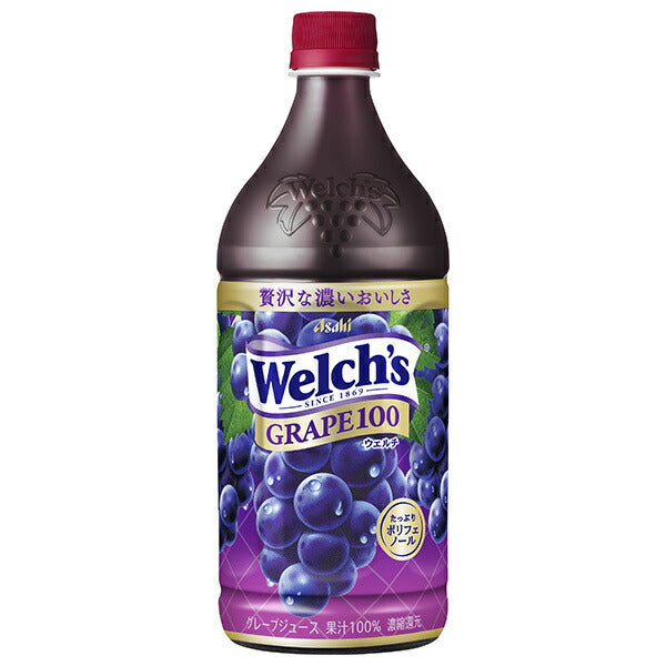 Asahi Soft Drinks Welch’s Grape 100 800g plastic bottles x 8 bottles [shipped in Japan]
