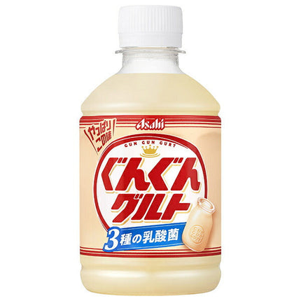 Asahi Beverages Gungun Gurt - 3 Types of Lactic Acid Bacteria, 280ml PET Bottles x 24 [Ships from Japan]