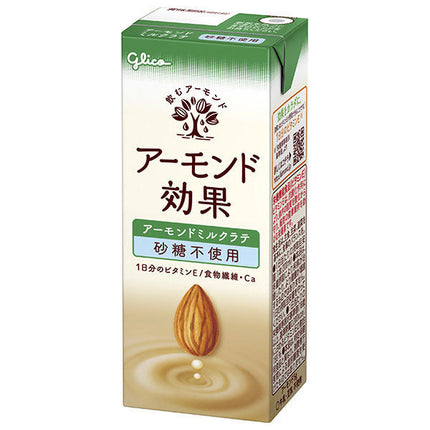Glico Dairy Effet Amande Lait d'Amande Latte Sans Sucre Paquet papier 200 ml x 24 bouteilles 