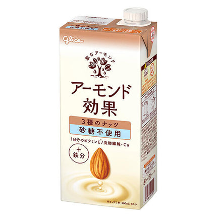 グリコ乳業 アーモンド効果 3種のナッツ 砂糖不使用 1000ml紙パック×6本入