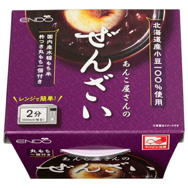 Endo Seian Sweet Red Bean Zenzai with Mochi 230g x 24 Packs [Ships from Japan]
