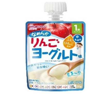 Wakodo MY jelly drink for ages 1 and up, smooth apple yogurt flavor, 70g pouch x 24 bottles [shipped in Japan]