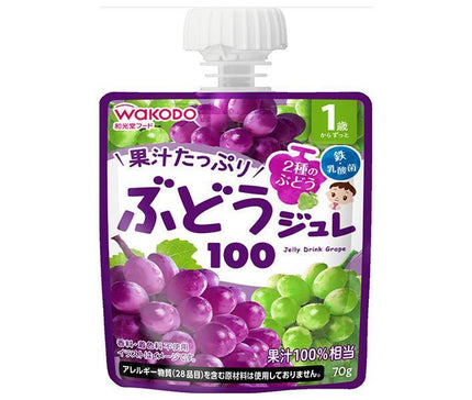 Wakodo MY jelly drink for ages 1 and up Grape 100 70g pouch x 24 (6 x 4) pieces [Shipped in Japan]