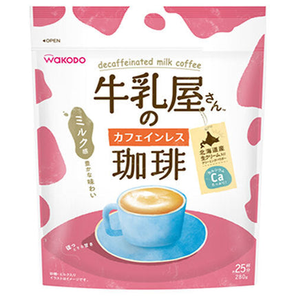 Wakodo Milk Shop Decaffeinated Coffee 280g bags x 12 bags [shipped in Japan]
