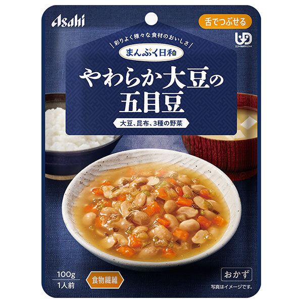 Asahi Group Foods Manpuku Biyori Soft Soybean Gomoku Beans 100g x 24 bags [Shipped in Japan]