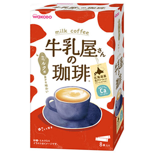 Wakodo Milk Shop Coffee (14g x 8 bottles) x 12 boxes [shipped in Japan]