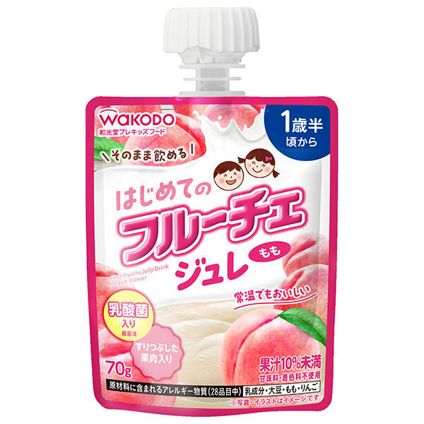 Asahi Foods Group Wakodo First Fruit Jelly Momo 70g pouch x 24 pieces [Shipped in Japan]