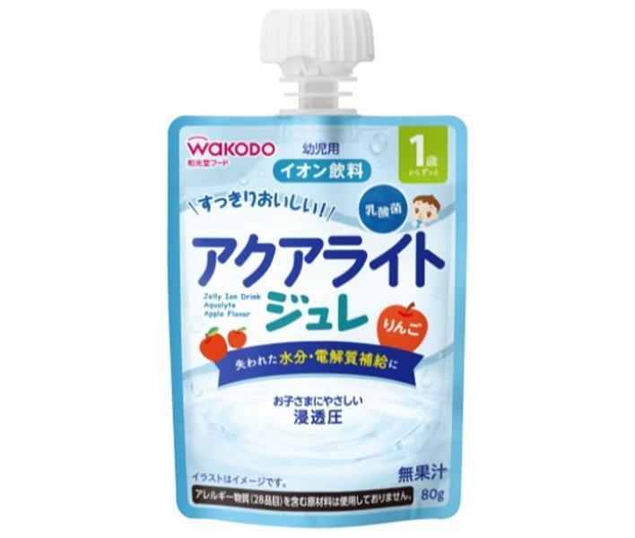 Wakodo MY jelly drink for ages 1 and up Aqualite Apple 80g pouch x 24 pieces [Shipped in Japan]