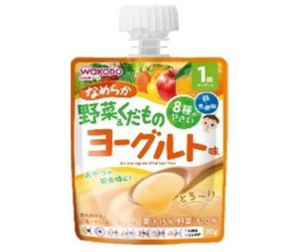 Wakodo MY jelly drink for ages 1 and up Smooth vegetable & fruit yogurt flavor 70g pouch x 24 bottles [shipped in Japan]