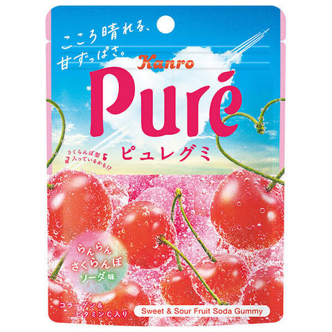 Kanro Pure Gummy Ranran Cherry Soda Flavor 52g x 6 bags 