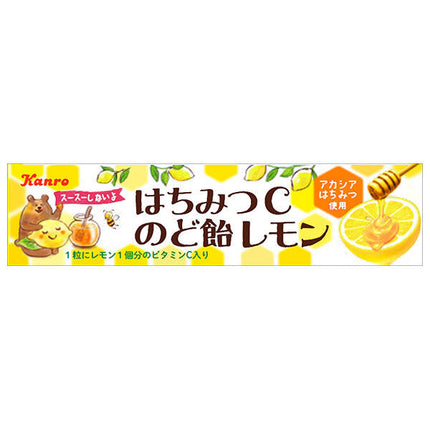 Kanro Honey Lemon C Throat Lozenges, Stick Type, 11 tablets x 10 pieces 