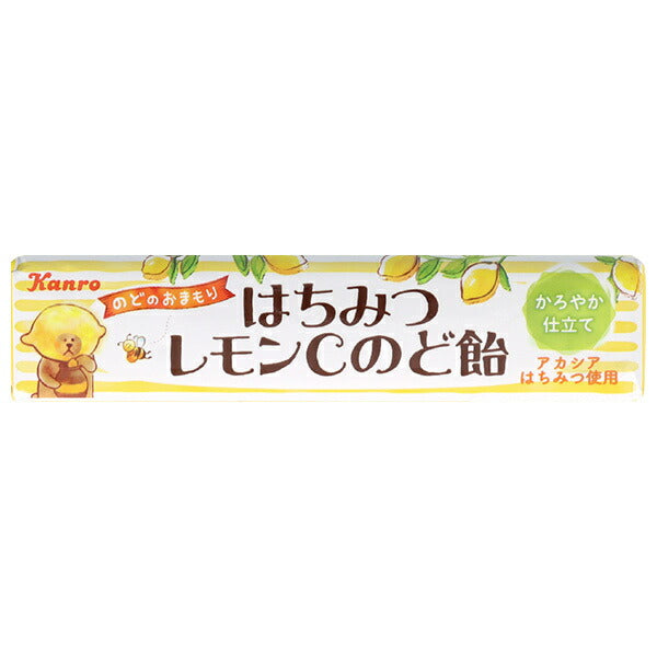 Kanro Honey Lemon C Throat Lozenges, Stick Type, 11 tablets x 10 pieces 