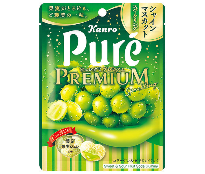 Kanro Pure Gummy Premium Shine Muscat Pétillant 54 g x 6 sachets 